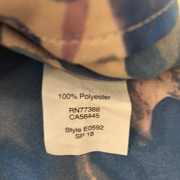 JCrew Factory Printed Cap-sleeve Shirttail Blouse - Picture 6 of 7